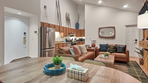 Open dining space near kitchen and living