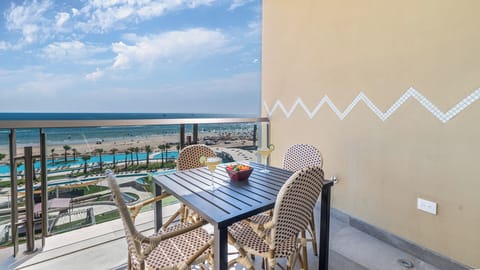 Dining table for four on the balcony
