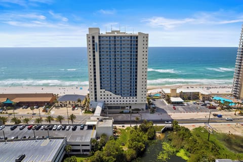 Aerial view of beachfront getaway!