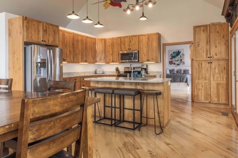 Kitchen with view to dining tables