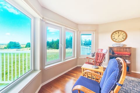 Two chairs face the ocean so you can sit back, relax, and enjoy the view!