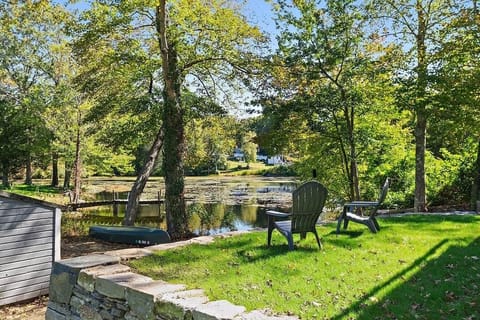 Enjoy quiet mornings, peaceful noon, or sunset chats by the pond surrounded by trees and fresh air