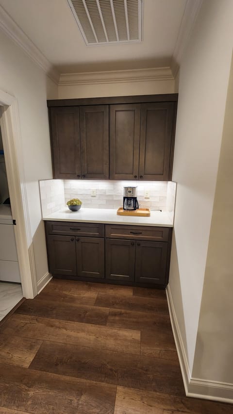 Coffee pot provided. 