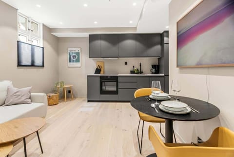 Open-plan living and dining with modern kitchen