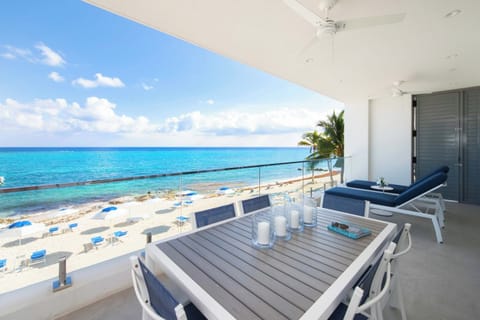 Oceanfront balcony.
