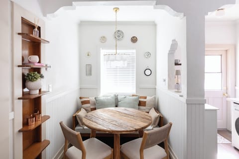 a cozy dining nook with room for up to 4 people to share a meal