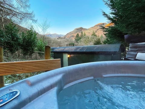 The view from the hot tub at Bluebell Lodge in the Lake District