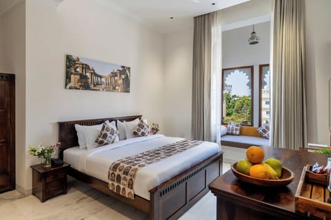 Imperial Room With Jharokha | Premium bedding, desk, laptop workspace, WiFi (free)