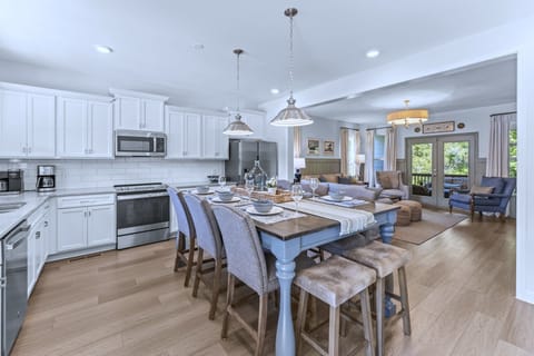 Spacious kitchen with custom island, seating for 10