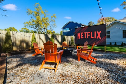 150" cinema, seating, lights, fire pit, games, deck, bikes, Blackstone grill