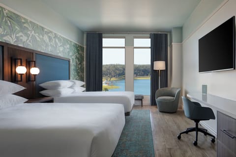 Room, 2 Queen Beds, Bathtub Grab Bars, Non Smoking | Premium bedding, in-room safe, blackout drapes, iron/ironing board