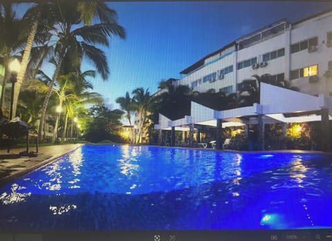 Pool area night view