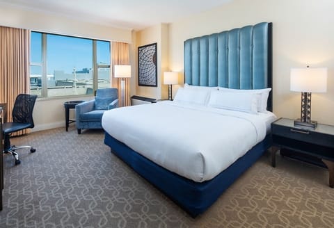 In-room safe, desk, laptop workspace, blackout drapes