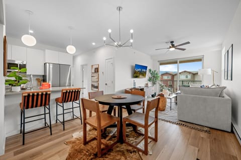 Spacious living room and dining area