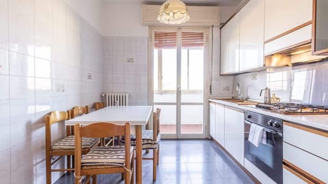 bright and living kitchen with balcony