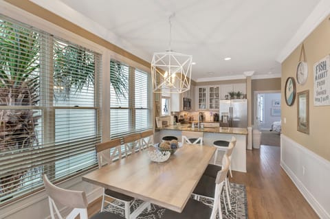 Dining table for 8 and three barstools