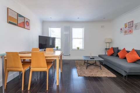 Dining, lounging, and TV time all in one open space