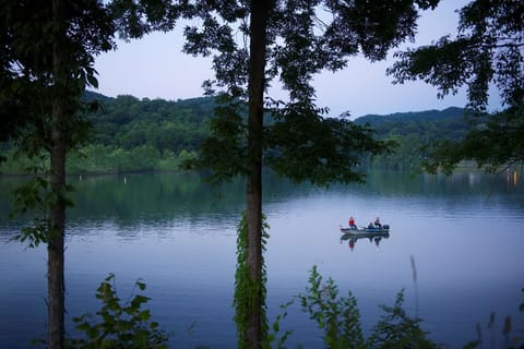 Quiet waters and tree-lined shores offer a peaceful setting for paddling into nature’s stillness.
