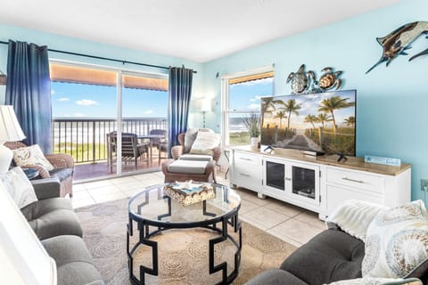 Bright & airy living room with stunning direct ocean view