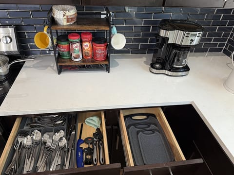 Coffee station with essentials is provided