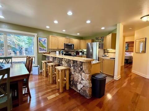 Bar Seating and Kitchen