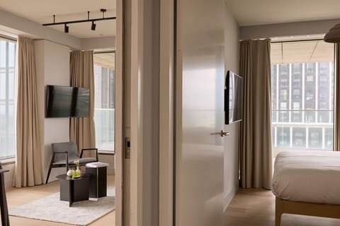 In-room safe, laptop workspace, blackout drapes, soundproofing