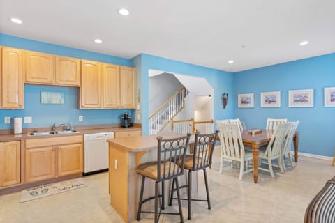 The open kitchen offers ample space & all the comforts of home​