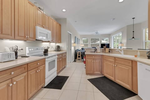 Cookware, dinnerware, many kitchen tools and small electrical appliances are provided for your use and convenience.