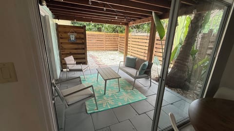 Enjoy your morning coffee or evening drinks in the private backyard.