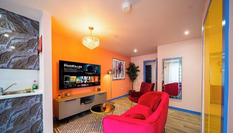 Bedroom & Kitchen at Avo Apartments Short Lets & Serviced Accommodation