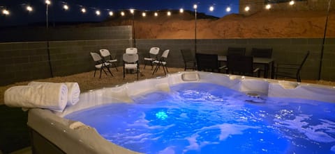 Hot Tub and Backyard