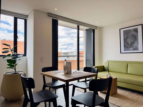 Dining area with natural light