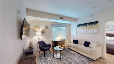 Spacious living area with Smart TV