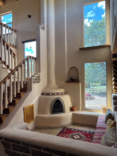 Fireplace and sitting area