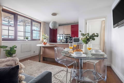 The open-plan living, kitchen and dining area