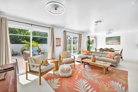Lower Level living room walks out to the pool area