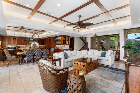 Enjoy meals together in this beautifully appointed dining area that opens to the outdoors.