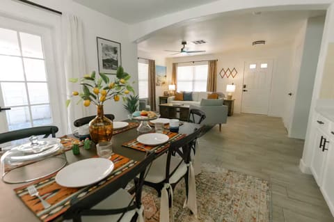Open floor plan, view from dining room to living room