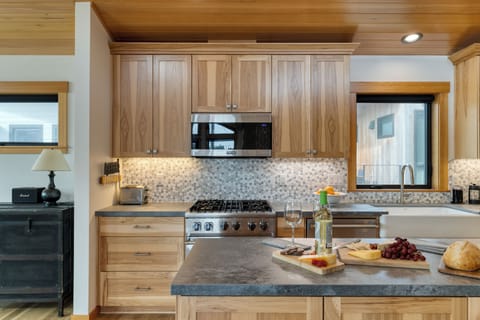 Ample counter space in the kitchen.