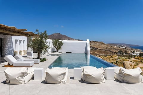 Simone's gorgeous infinity pool, surrounded by stylish loungers.