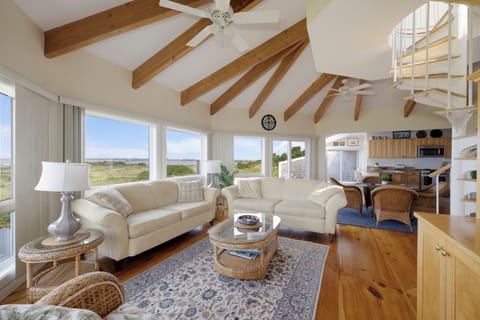 Captains Suite, Waterview, Balcony, No Pets | Living area | 41-inch TV with satellite channels