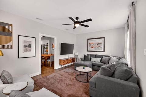 Unit 1 Living Room with Queen Sleeper Sofa & Smart TV