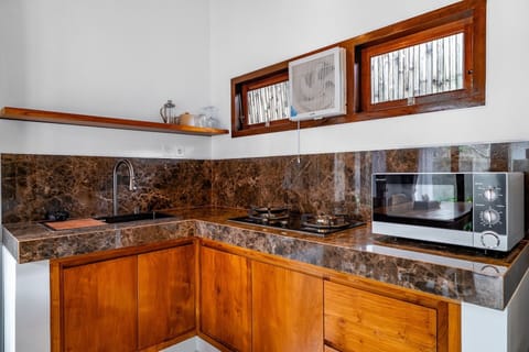 Villa, 1 Bedroom, Private Pool | Private kitchenette | Fridge, microwave, stovetop, cookware/dishes/utensils