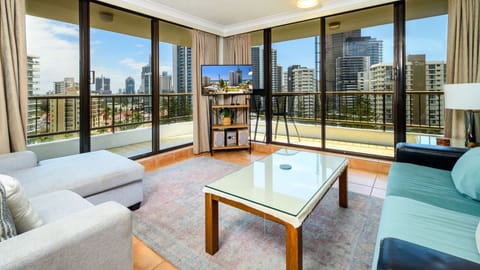 Bright and airy living area with floor-to-ceiling windows