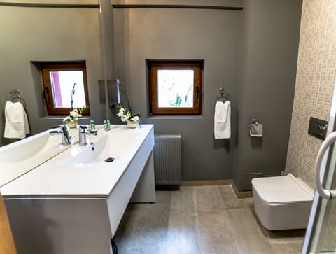 Shower, free toiletries, bathrobes, slippers