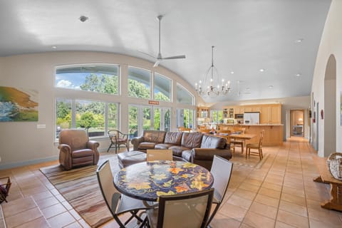 Comfortable seating area with serene outdoor views.