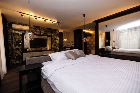 Superior Apartment, 1 King Bed | Minibar, laptop workspace, blackout drapes, soundproofing