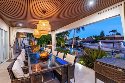 Outdoor covered table that can seat 14 people