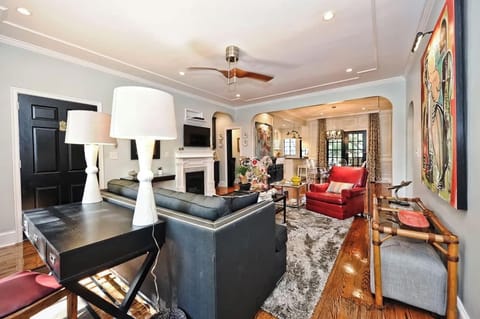 Every piece of furniture is selected to invite you to sink in and stay a while after a long day.