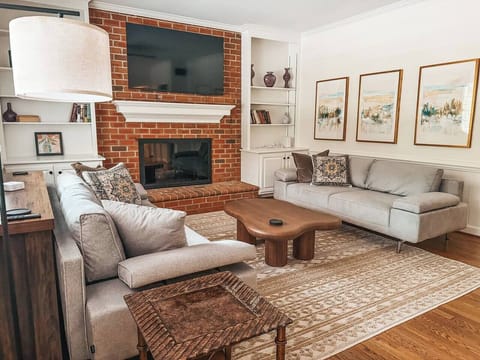 Cozy living room with smart TV